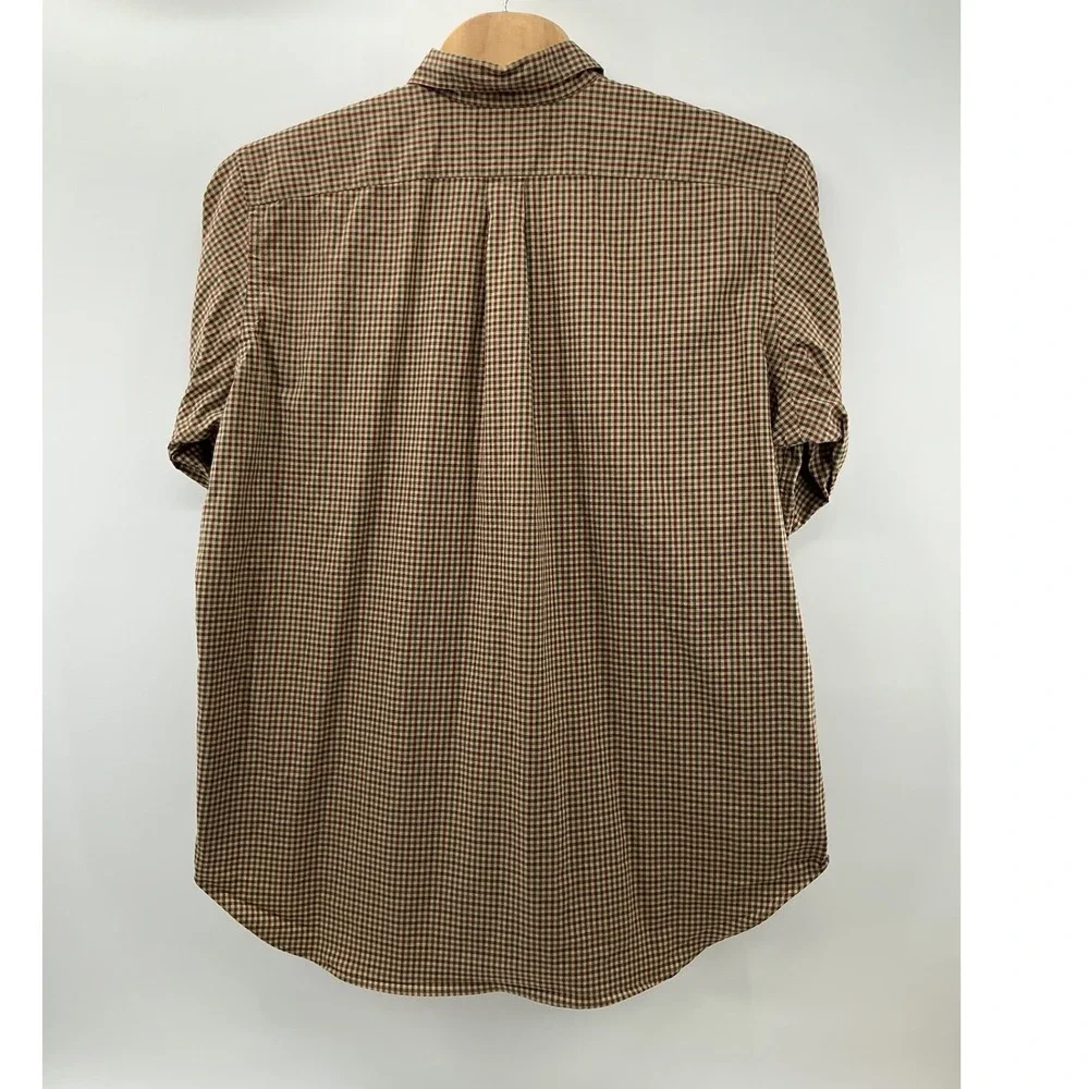Ralph Lauren‎ Mens 2XLT Tall Classic Fit Gingham Check Button Down Shirt Brown